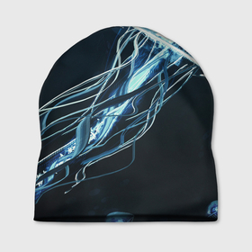 Шапка 3D с принтом Рисунок медуза в Курске, 100% полиэстер | универсальный размер, печать по всей поверхности изделия | medusa | арт | животные | медузы | рисунок | рыбы | щупальца
