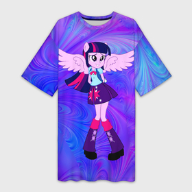 Платье-футболка 3D с принтом Twighlight Sparkle в Санкт-Петербурге,  |  | equestria girls | my little pony | twighlight sparkle | девочки из эквестрии | май литл пони | мой маленький пони | сумеречная искорка | твайлайт спаркл | эквестрия герлз