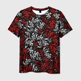 Мужская футболка 3D с принтом KoЯn KoЯn KoЯn... в Белгороде, 100% полиэфир | прямой крой, круглый вырез горловины, длина до линии бедер | alternative | korn | koяn | nu metal | альтернатива | корн | ню метал | рок