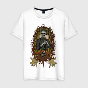 Мужская футболка хлопок с принтом Король и шут в Белгороде, 100% хлопок | прямой крой, круглый вырез горловины, длина до линии бедер, слегка спущенное плечо. | горшок | король и шут | панк | рок | русский рок | хой | череп