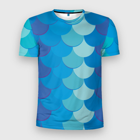 Мужская футболка 3D спортивная с принтом Синяя чешуя рыбы , 100% полиэстер с улучшенными характеристиками | приталенный силуэт, круглая горловина, широкие плечи, сужается к линии бедра | fish | water | вода | море | морское | очки | рыба | рыбка | синяя | чешуя