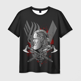 Мужская футболка 3D с принтом Vikings Art в Тюмени, 100% полиэфир | прямой крой, круглый вырез горловины, длина до линии бедер | viking | vikings | альфред великий | аслауг | викинг | викинги | конунг | лагерта | один | рагнар лодброк | сериал | сериалы | харальд