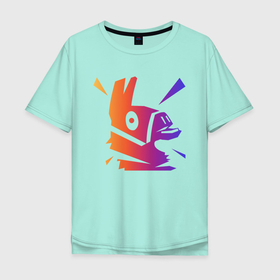Мужская футболка хлопок Oversize с принтом Llama , 100% хлопок | свободный крой, круглый ворот, “спинка” длиннее передней части | animals | fortnite | gamers | games | llama | игры | королевская битва | фортнайт