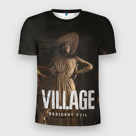Мужская футболка 3D Slim с принтом RESIDENT EVIL VILLAGE в Новосибирске, 100% полиэстер с улучшенными характеристиками | приталенный силуэт, круглая горловина, широкие плечи, сужается к линии бедра | resident evil | resident evil 8 village | village | вампиры | димитреску | леди | резидент | эвил
