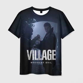 Мужская футболка 3D с принтом RESIDENT EVIL VILLAGE в Белгороде, 100% полиэфир | прямой крой, круглый вырез горловины, длина до линии бедер | resident evil | resident evil 8 village | village | вампиры | димитреску | леди | резидент | эвил