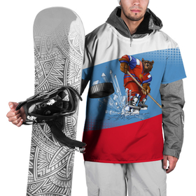 Накидка на куртку 3D с принтом Русский хоккей в Новосибирске, 100% полиэстер |  | art | bear | flag | hockey | puck | russia | sport | stick | symbols | арт | клюшка | медведь | россия | символика | спорт | флаг | хоккей | шайба
