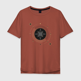Мужская футболка хлопок Oversize с принтом карта таро звезда в Новосибирске, 100% хлопок | свободный крой, круглый ворот, “спинка” длиннее передней части | астрология | звезда | карма | карта | космос | магия | мистика | оккультный глаз | планеты | расклад мистическое существо | руны | таро