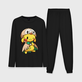 Мужская пижама с лонгсливом хлопок с принтом Пикачу    совенок в Курске,  |  | anime | picachu | pikachu | аниме | милый | пика | пикачу | покебол | покемон