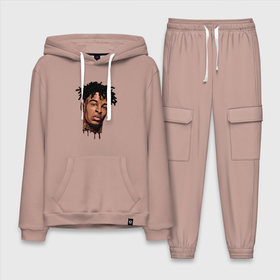 Мужской костюм хлопок с толстовкой с принтом 21 Savage ,  |  | Тематика изображения на принте: 21 savage | music | rap | savage | ярость