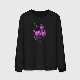 Мужской свитшот хлопок с принтом Purple flowers , 100% хлопок |  | flowers | иероглифы | надпись на японском | природа | растение | роза | цветочки | цветы