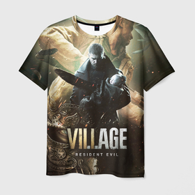 Мужская футболка 3D с принтом Resident Evil Village , 100% полиэфир | прямой крой, круглый вырез горловины, длина до линии бедер | resident evil village | деревня | игры | итан уинтерс | обитиель зла | ужасы