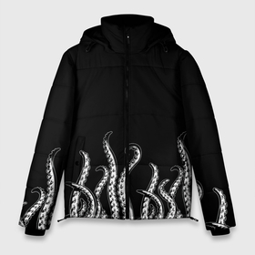 Мужская зимняя куртка 3D с принтом Octopus Щупальца в Курске, верх — 100% полиэстер; подкладка — 100% полиэстер; утеплитель — 100% полиэстер | длина ниже бедра, свободный силуэт Оверсайз. Есть воротник-стойка, отстегивающийся капюшон и ветрозащитная планка. 

Боковые карманы с листочкой на кнопках и внутренний карман на молнии. | animal | beast | kraken | ocean | octopus | sea | ship | water | вода | животные | звери | корабль | кракен | море | океан | осьминог | рыбы | чб | щупальца