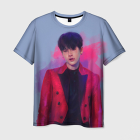 Мужская футболка 3D с принтом Kim Seokjin , 100% полиэфир | прямой крой, круглый вырез горловины, длина до линии бедер | bts | pop | битиэс | бтс | ви | джей хоуп | джонгук | корейцы | музыка | поп | попса | рм | чимин | чин сюги