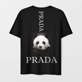 Мужская футболка 3D с принтом PANDA PRADA в Новосибирске, 100% полиэфир | прямой крой, круглый вырез горловины, длина до линии бедер | panda | добро | животное | панда | панды
