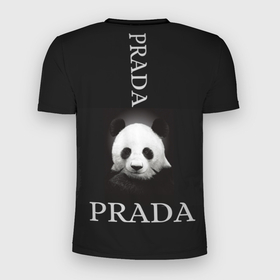 Мужская футболка 3D Slim с принтом PANDA PRADA в Белгороде, 100% полиэстер с улучшенными характеристиками | приталенный силуэт, круглая горловина, широкие плечи, сужается к линии бедра | panda | добро | животное | панда | панды