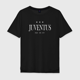 Мужская футболка хлопок Oversize с принтом Juventus | Tee est.1897 (2021 в Белгороде, 100% хлопок | свободный крой, круглый ворот, “спинка” длиннее передней части | 0x000000123 | juve | juventus | ronaldo | криштьяно | роналдо | юве | ювентус