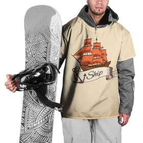 Накидка на куртку 3D с принтом Корабль Ship в Петрозаводске, 100% полиэстер |  | ship | ships | whale | кит | киты | корабли | кораблики | море | морские | морское | якорь