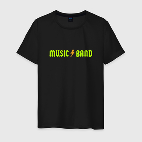 Мужская футболка хлопок с принтом Music Band в Белгороде, 100% хлопок | прямой крой, круглый вырез горловины, длина до линии бедер, слегка спущенное плечо. | 30 rocks | band | buscemi | fellow kids | music | music band