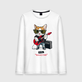 Мужской лонгслив хлопок с принтом КРУТОЙ КОТ ГИТАРИСТ в Кировске, 100% хлопок |  | and | cat | cats | cute | funny | guitar | heavy | kitten | kitty | meow | metal | music | n | pet | playing | rock | roll | star | гитара | гитарист | кот | котик | коты | кошка | кошки | крутой | музыка | рок
