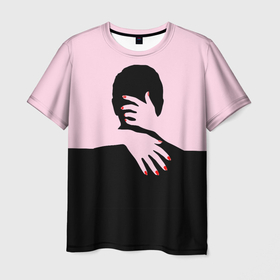 Мужская футболка 3D с принтом Объятия и страсть , 100% полиэфир | прямой крой, круглый вырез горловины, длина до линии бедер | двое | любовь | обнимать | объятия | пара | страсть
