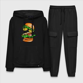 Мужской костюм хлопок с толстовкой с принтом King Burger ,  |  | Тематика изображения на принте: burger | burger king | king | бургер | гамбургер