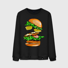 Мужской свитшот хлопок с принтом King Burger в Санкт-Петербурге, 100% хлопок |  | burger | burger king | king | бургер | гамбургер