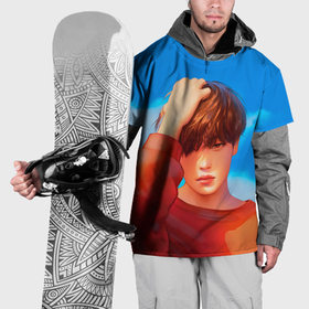 Накидка на куртку 3D с принтом Park Jimin Art в Тюмени, 100% полиэстер |  | Тематика изображения на принте: bts | pop | битиэс | бтс | ви | джей хоуп | джонгук | корейцы | музыка | поп | попса | рм | чимин | чин сюги