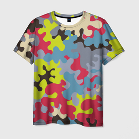 Мужская футболка 3D с принтом Цветные облака в Тюмени, 100% полиэфир | прямой крой, круглый вырез горловины, длина до линии бедер | абстракция | арт | графика | линия | цвет