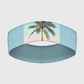 Повязка на голову 3D с принтом Летние ощущения ,  |  | Тематика изображения на принте: голубая | лето | пальма | пляж | тропики
