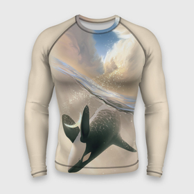 Мужской рашгард 3D с принтом косатка в Кировске,  |  | ocean | orca | sea | sea animal | whale | дельфин | касатка | кит | море | океан | рисунок кита