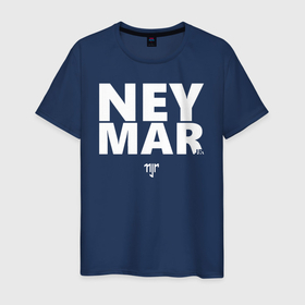 Мужская футболка хлопок с принтом Neymar Jr white logo в Петрозаводске, 100% хлопок | прямой крой, круглый вырез горловины, длина до линии бедер, слегка спущенное плечо. | Тематика изображения на принте: brazil | champions | fifa | junior | neymar | neymar jr | paris saint germain | psg | uefa | бразилия | джуниор | младший | наймар | неймар | пари сен жермен | петух | псж | сборная бразилии | уефа | фифа | футбик | футбол 