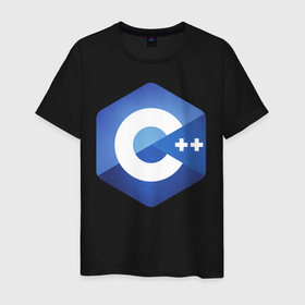 Мужская футболка хлопок с принтом C++ в Петрозаводске, 100% хлопок | прямой крой, круглый вырез горловины, длина до линии бедер, слегка спущенное плечо. | c++ | код | программирование | программисты | язык
