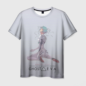 Мужская футболка 3D с принтом Ghost in the Eva , 100% полиэфир | прямой крой, круглый вырез горловины, длина до линии бедер | anime | cyberpunk | eva | evangelion | ghost in the shell | аниме | анимэ | ева | евангелион | киберпанк | призрак в доспехах