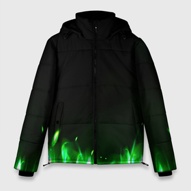 Мужская зимняя куртка 3D с принтом Зеленый огонь в Курске, верх — 100% полиэстер; подкладка — 100% полиэстер; утеплитель — 100% полиэстер | длина ниже бедра, свободный силуэт Оверсайз. Есть воротник-стойка, отстегивающийся капюшон и ветрозащитная планка. 

Боковые карманы с листочкой на кнопках и внутренний карман на молнии. | 3d | 3д | sport | абстракция | линии | паттерн | соты | спортивный стиль | текстуры