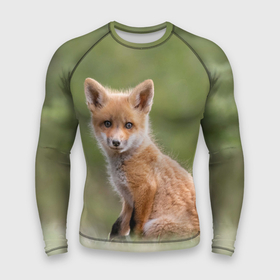 Мужской рашгард 3D с принтом Лисенок в Кировске,  |  | fox | foxy | животное | звери | лиса | лисенок | лисичка | милая | рыжая | фокс