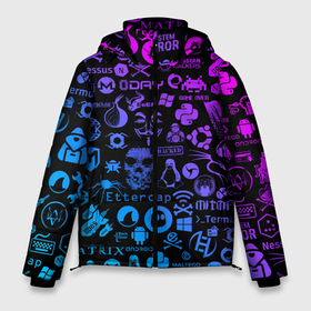 Мужская зимняя куртка 3D с принтом Hacker Logo Градиент в Санкт-Петербурге, верх — 100% полиэстер; подкладка — 100% полиэстер; утеплитель — 100% полиэстер | длина ниже бедра, свободный силуэт Оверсайз. Есть воротник-стойка, отстегивающийся капюшон и ветрозащитная планка. 

Боковые карманы с листочкой на кнопках и внутренний карман на молнии. | darknet | ddos | game | hack | hacker | hax | watch dogs | атака | взлом | код | кто я | программист | хакер | хакинг