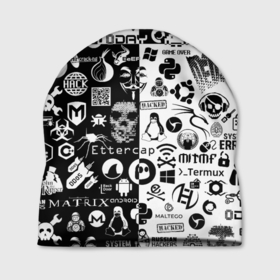 Шапка 3D с принтом Hacker Logo Шахматы в Кировске, 100% полиэстер | универсальный размер, печать по всей поверхности изделия | black | darknet | ddos | game | hack | hacker | hax | watch dogs | white | атака | белое | взлом | код | кто я | программист | хакер | хакинг | черное