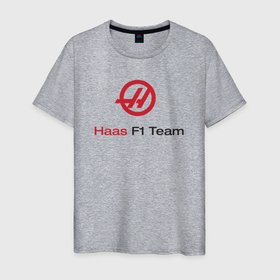 Мужская футболка хлопок с принтом Haas F1 Team , 100% хлопок | прямой крой, круглый вырез горловины, длина до линии бедер, слегка спущенное плечо. | f1 | haas | грожан | магнуссен | мазепин | ф1 | феррари | формула 1 | хаас