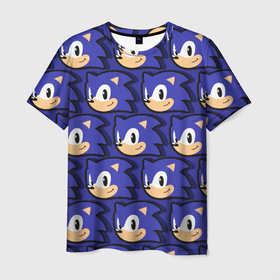 Мужская футболка 3D с принтом Sonic pattern , 100% полиэфир | прямой крой, круглый вырез горловины, длина до линии бедер | Тематика изображения на принте: sonic | доктор эггман | ёж | ёж шедоу | ехидна наклз | майлз прауэр | соник | тейлз | эми роуз