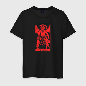 Мужская футболка хлопок с принтом The Devil в Курске, 100% хлопок | прямой крой, круглый вырез горловины, длина до линии бедер, слегка спущенное плечо. | 666 | ад | демон | дьявол | монстр | пентаграма | сатана | страшный