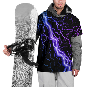 Накидка на куртку 3D с принтом НЕОНОВАЯ МОЛНИЯ  ГРОЗА в Курске, 100% полиэстер |  | neon | tegunvteg | гремит | гроза | молния | небо | неон | ночь | сверкает