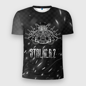 Мужская футболка 3D спортивная с принтом Stalker 2 Death в Белгороде, 100% полиэстер с улучшенными характеристиками | приталенный силуэт, круглая горловина, широкие плечи, сужается к линии бедра | danger | stalker | stallker | метро | постапокалипсис | радиация | сталкер | чернобыль