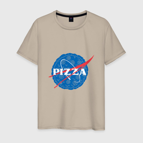 Мужская футболка хлопок с принтом NASA Pizza в Санкт-Петербурге, 100% хлопок | прямой крой, круглый вырез горловины, длина до линии бедер, слегка спущенное плечо. | mars | moon | nasa | астероид | астронавт | астрономия | вселенная | гагарин | галактика | земля | илон | комета | космонавт | космос | луна | марс | маск | наса | небо | нло | пицца | планета | пришелец | ракета