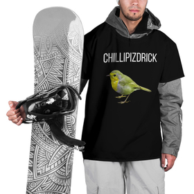 Накидка на куртку 3D с принтом CHILLIPIZDRICK в Санкт-Петербурге, 100% полиэстер |  | chill | птица | фразы | чил