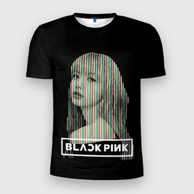 Мужская футболка 3D Slim с принтом Lisa BP в Новосибирске, 100% полиэстер с улучшенными характеристиками | приталенный силуэт, круглая горловина, широкие плечи, сужается к линии бедра | black pink | blackpink | pop | блэк пинк | ким дженни | ким джи су | корейцы | лалиса манобан | музыка | поп | попса | розэ