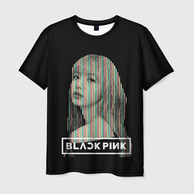 Мужская футболка 3D с принтом Lisa BP , 100% полиэфир | прямой крой, круглый вырез горловины, длина до линии бедер | black pink | blackpink | pop | блэк пинк | ким дженни | ким джи су | корейцы | лалиса манобан | музыка | поп | попса | розэ