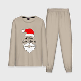 Мужская пижама хлопок (с лонгсливом) с принтом Santa Merry Christmas в Петрозаводске,  |  | cновымгодом | merry christmas | новый год | праздник | рождество | санта