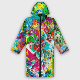 Дождевик унисекс 3D с принтом ЯРКИЕ КРАСКИ в городе Новоалтайск,  |  | butterfly | color | flower | rainbow | summer | бабочки | брызги | краски | лето | радуга | цвета | цветы