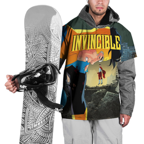 Накидка на куртку 3D с принтом INVINCIBLE в Тюмени, 100% полиэстер |  | Тематика изображения на принте: allen | invincible | omni man | omniman | superhero | алиен | аллен | инвинсибл | неуязвимый | омнимэн | супергерои