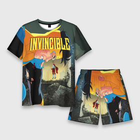 Мужской костюм с шортами 3D с принтом INVINCIBLE ,  |  | allen | invincible | omni man | omniman | superhero | алиен | аллен | инвинсибл | неуязвимый | омнимэн | супергерои